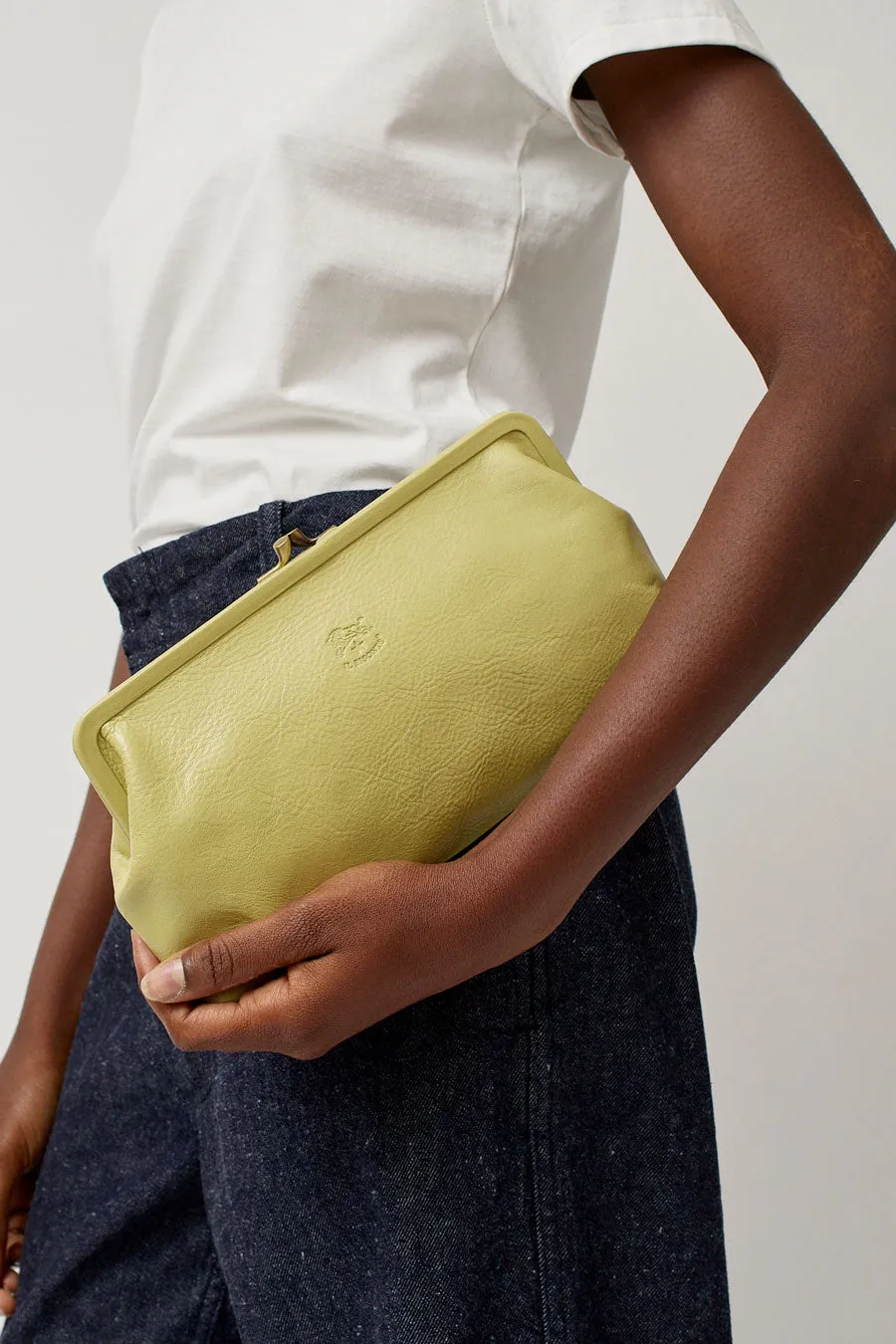 Il Bisonte Classic Clutch in Pistachio sold by No. 6