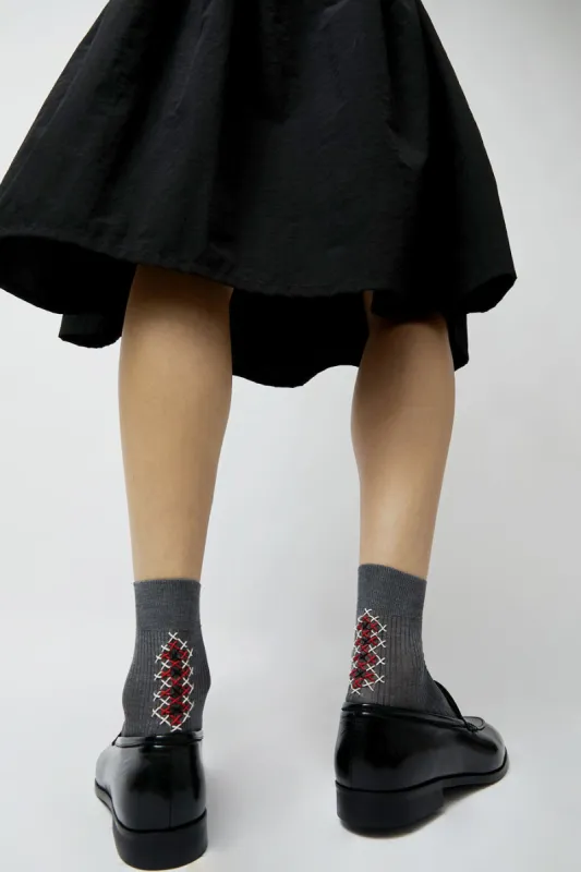Maria La Rosa Alex Socks in Grey Melange sold by No. 6