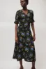 No.6 Luisa Dress in Black Large Bouquet sold by No. 6