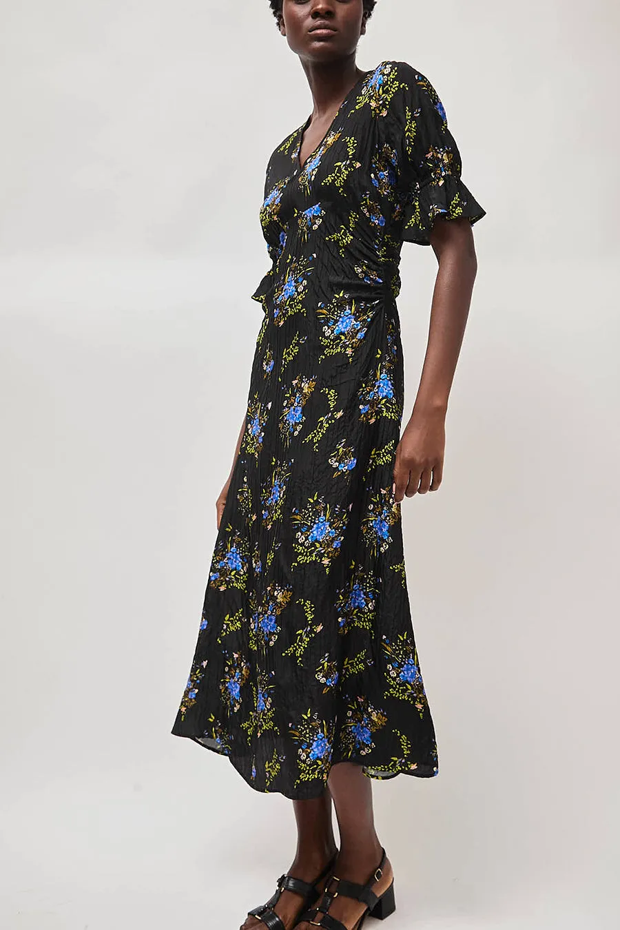 No.6 Luisa Dress in Black Large Bouquet sold by No. 6