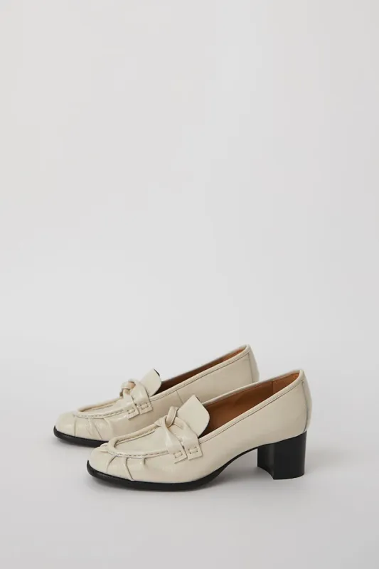 No.6 Philippe Heeled Loafer in Cream made by No. 6