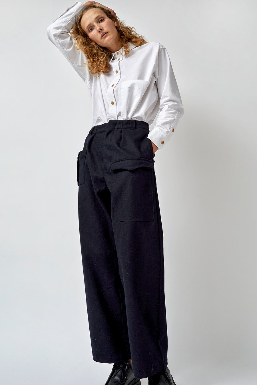 Girls of Dust Guerilla Pants in Navy Wool sold by No. 6 product image thumbnail 6