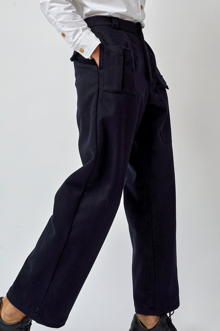 Girls of Dust Guerilla Pants in Navy Wool sold by No. 6 product image thumbnail 2