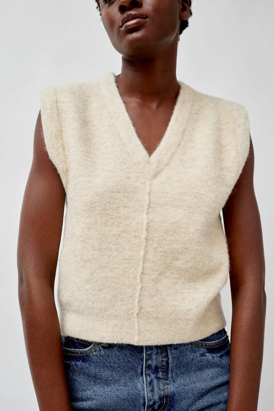 Lauren Manoogian Fleece Vest in Ecru sold by No. 6