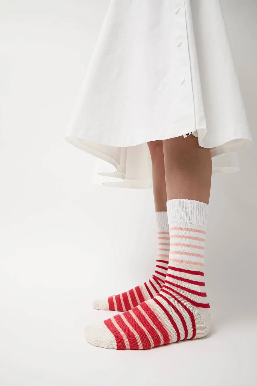 Rototo Multi Marine Stripe Socks in Red sold by No. 6 product image thumbnail 3