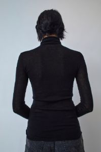 6397 Slim Rib Turtleneck in Black sold by No. 6