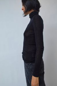 6397 Slim Rib Turtleneck in Black sold by No. 6