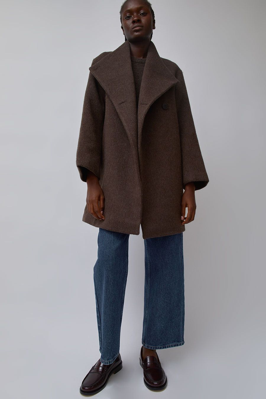 Mijeong Park Wool Blend Wrap Coat in Brown sold by No. 6 product image thumbnail 4