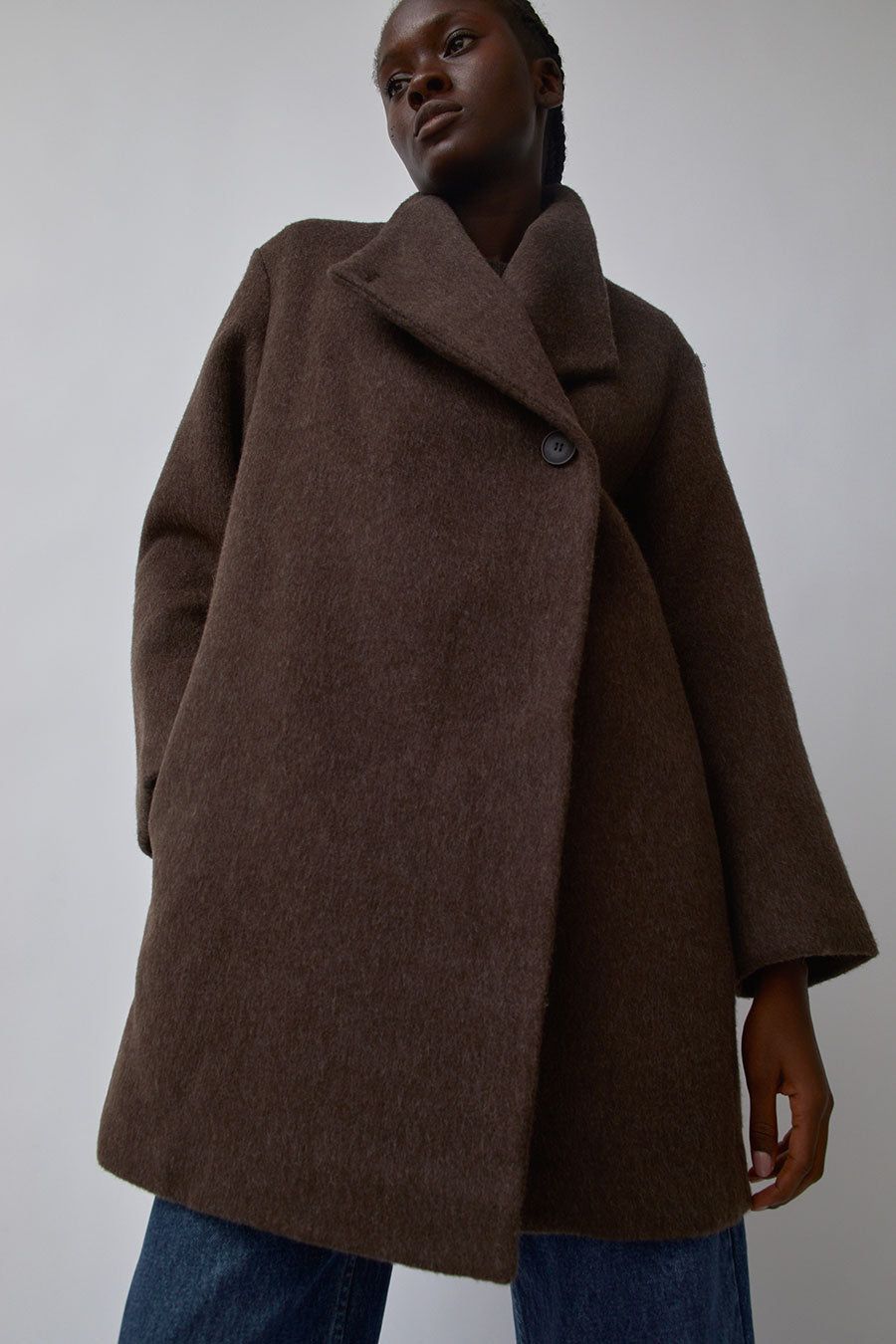 Mijeong Park Wool Blend Wrap Coat in Brown sold by No. 6 product image thumbnail 2