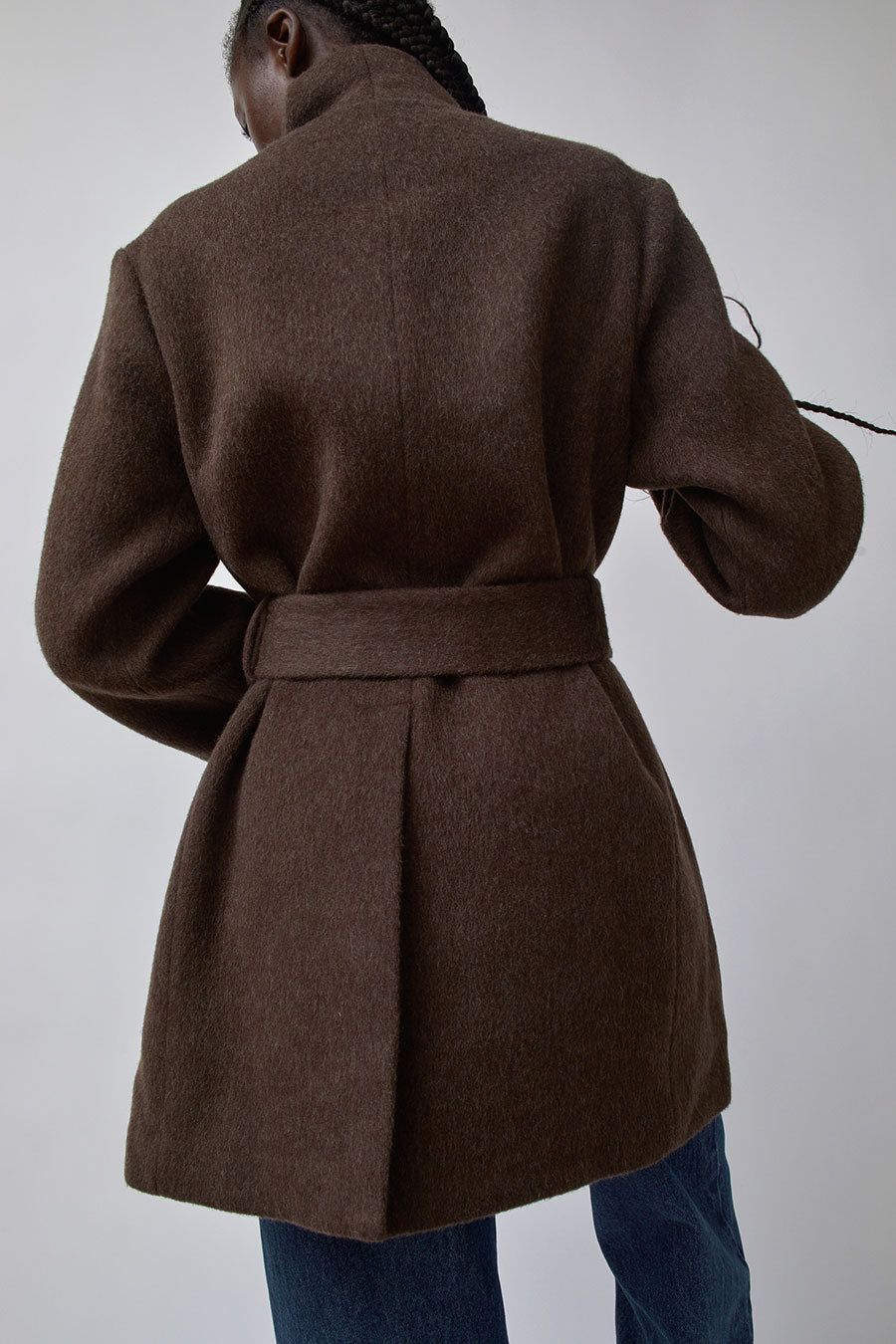 Mijeong Park Wool Blend Wrap Coat in Brown sold by No. 6 product image thumbnail 3