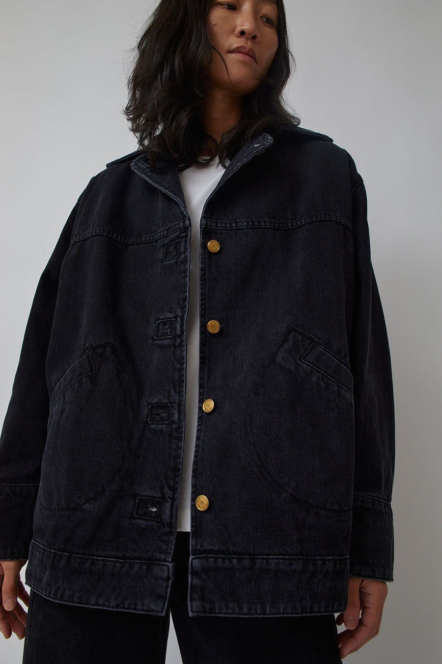 B Sides Stadium Jacket in Len Black sold by No. 6