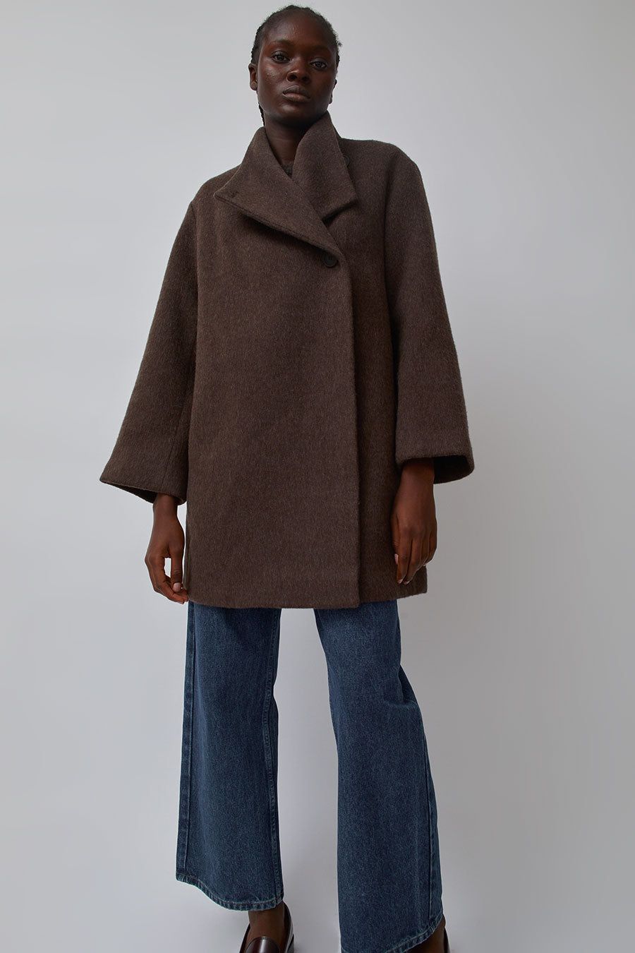 Mijeong Park Wool Blend Wrap Coat in Brown sold by No. 6 product image thumbnail 5