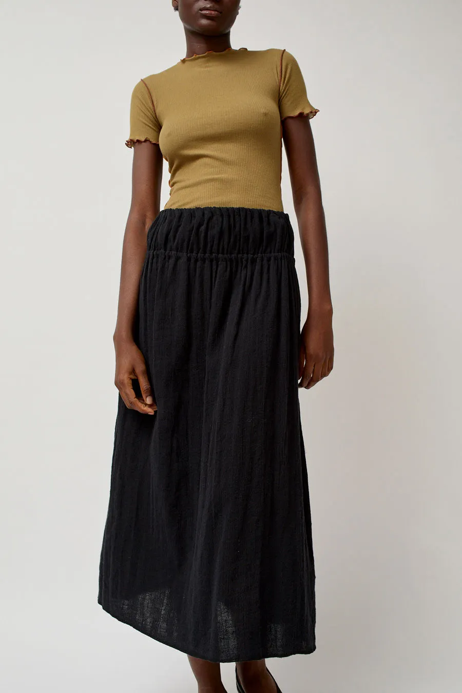 Baserange Diph Skirt in Black sold by No. 6
