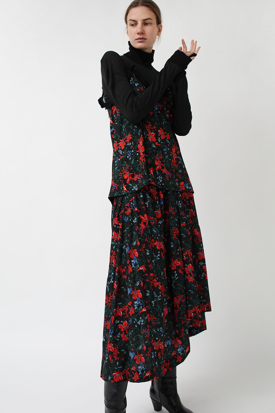 INSHADE Flared Skirt in Dark Floral sold by No. 6