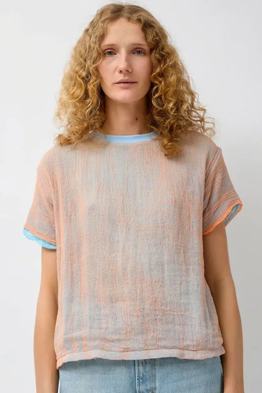 Halo Labels Gauze T-Shirt in Tear sold by No. 6