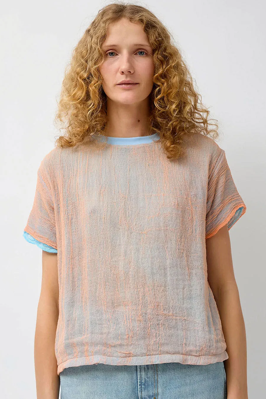 Halo Labels Gauze T-Shirt in Tear sold by No. 6