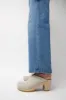 No.6 Old School Clog on High Heel in Chalk Suede sold by No. 6