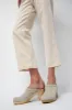 No.6 Old School Clog on High Heel in Chalk Suede sold by No. 6