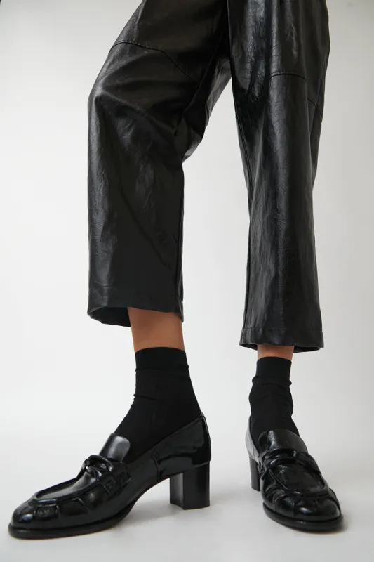 No.6 Philippe Heeled Loafer in Black made by No. 6