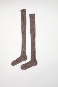 Baserange Overknee Socks in Grey Brown Melange sold by No. 6