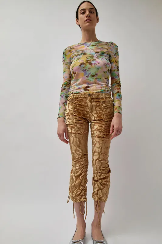 Collina Strada Maldives Pant in Wavy Gold made by Collina Strada
