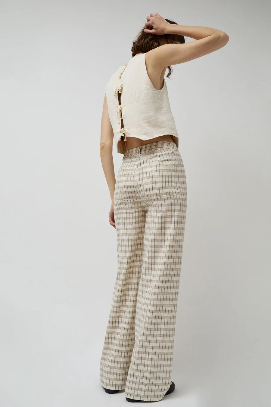 Maria Stanley Soft Hank Pant in Bone Plaid sold by No. 6 product image thumbnail 5