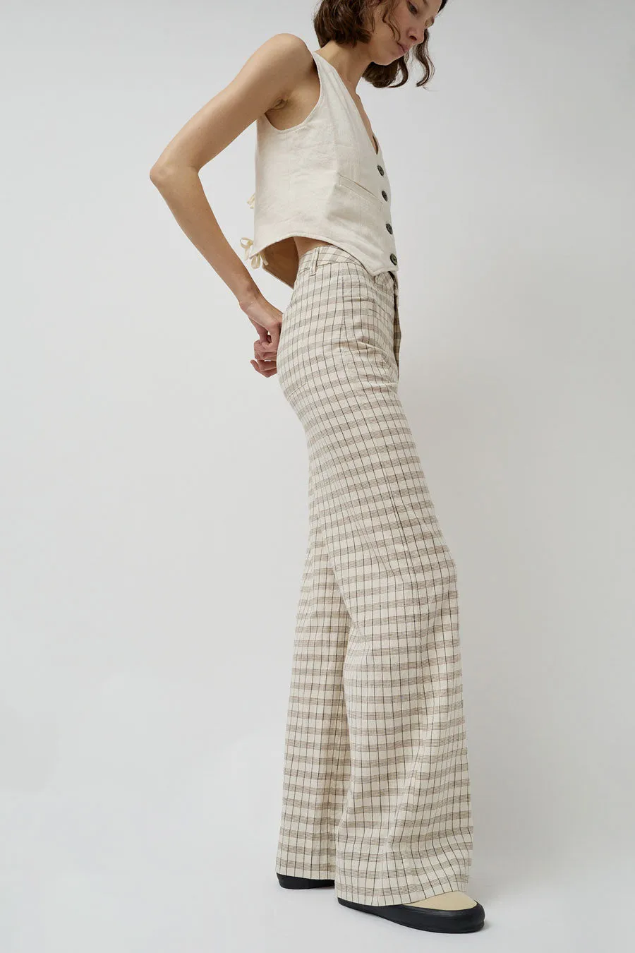 Maria Stanley Soft Hank Pant in Bone Plaid sold by No. 6 product image thumbnail 2