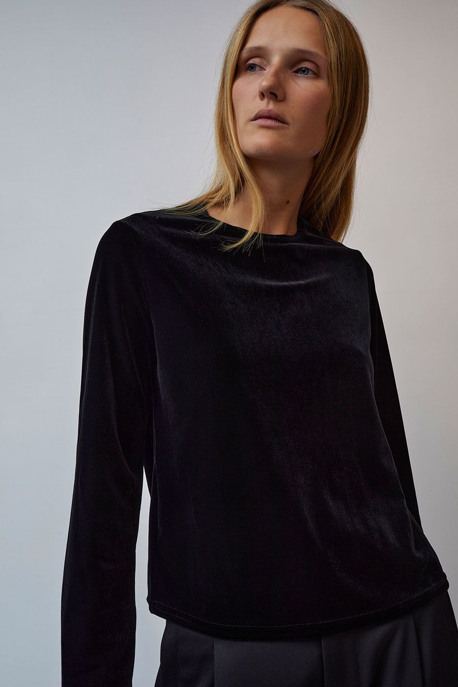 Simone Wild Easy Long Sleeve Top in Black Velvet sold by No. 6 product image thumbnail 3