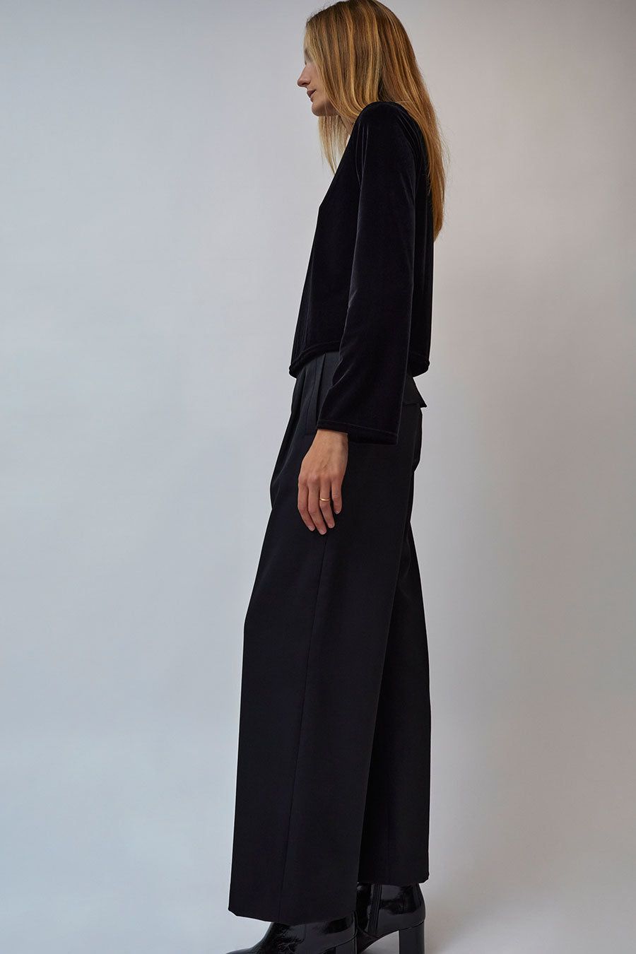 Simone Wild Easy Long Sleeve Top in Black Velvet sold by No. 6 product image thumbnail 6