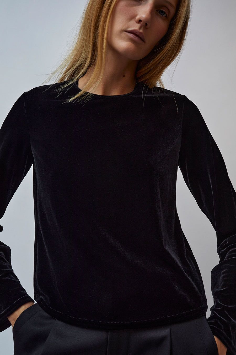 Simone Wild Easy Long Sleeve Top in Black Velvet sold by No. 6 product image thumbnail 2