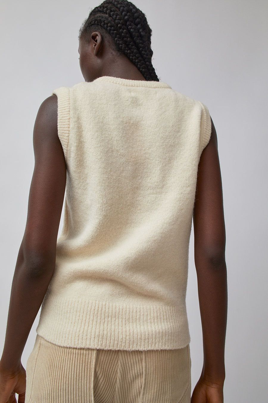 Mijeong Park Crew Neck Vest in Cream sold by No. 6 product image thumbnail 4