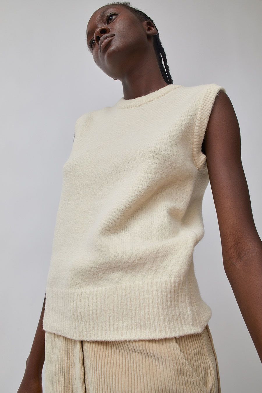 Mijeong Park Crew Neck Vest in Cream sold by No. 6 product image thumbnail 2