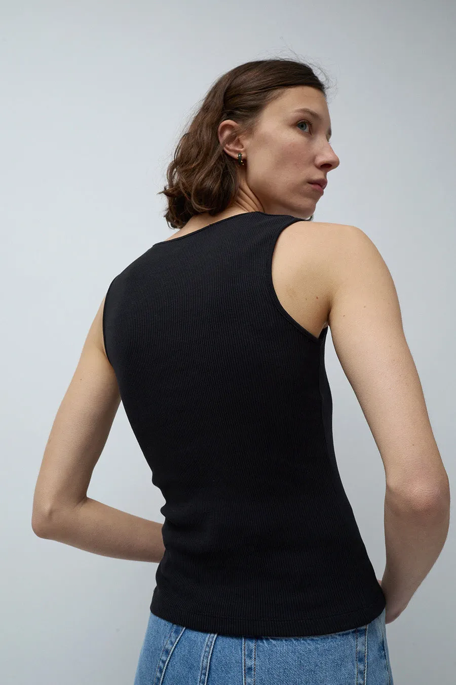 Les Coyotes de Paris Square Neck Rib Tank in Noir sold by No. 6 product image thumbnail 5