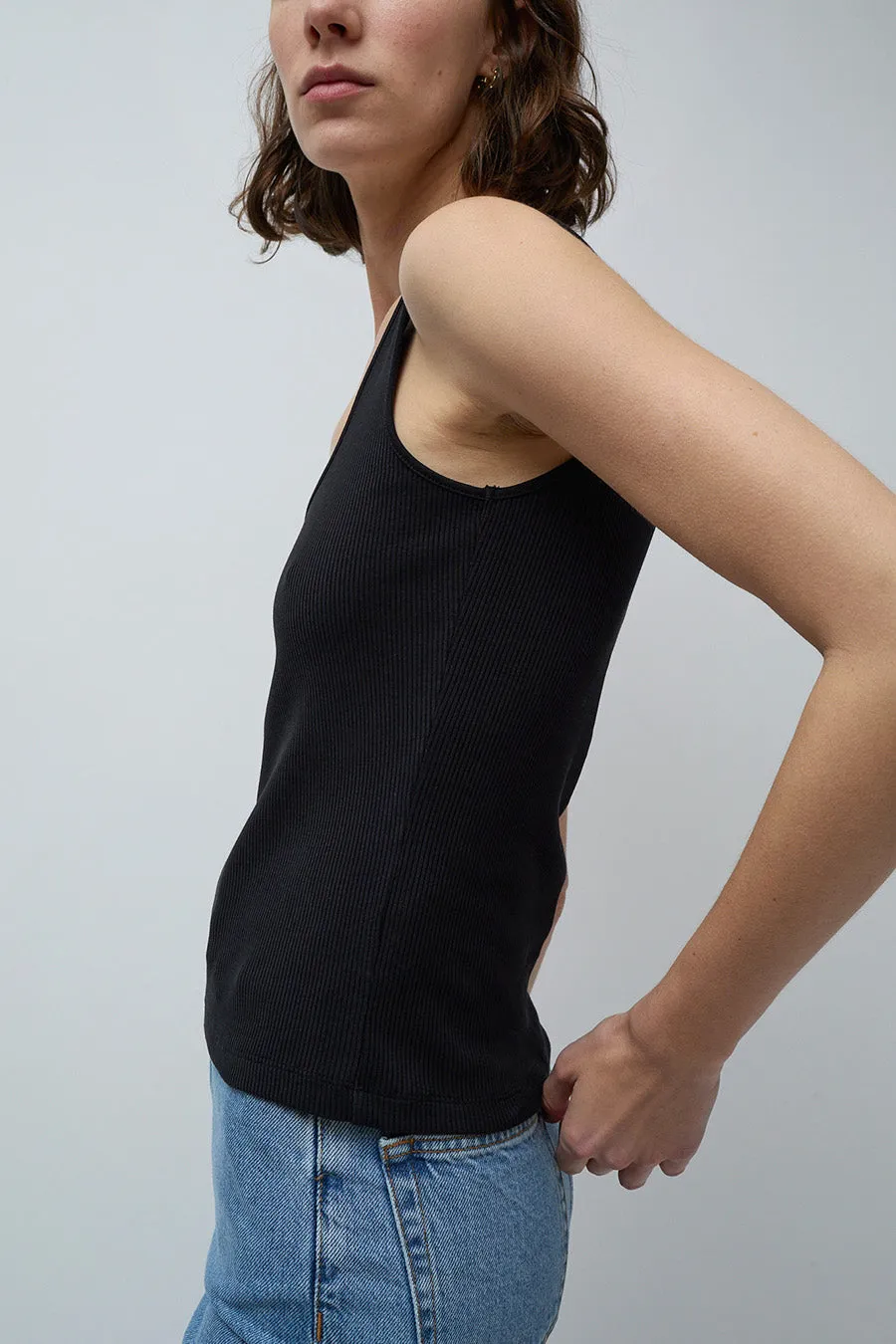Les Coyotes de Paris Square Neck Rib Tank in Noir sold by No. 6 product image thumbnail 3