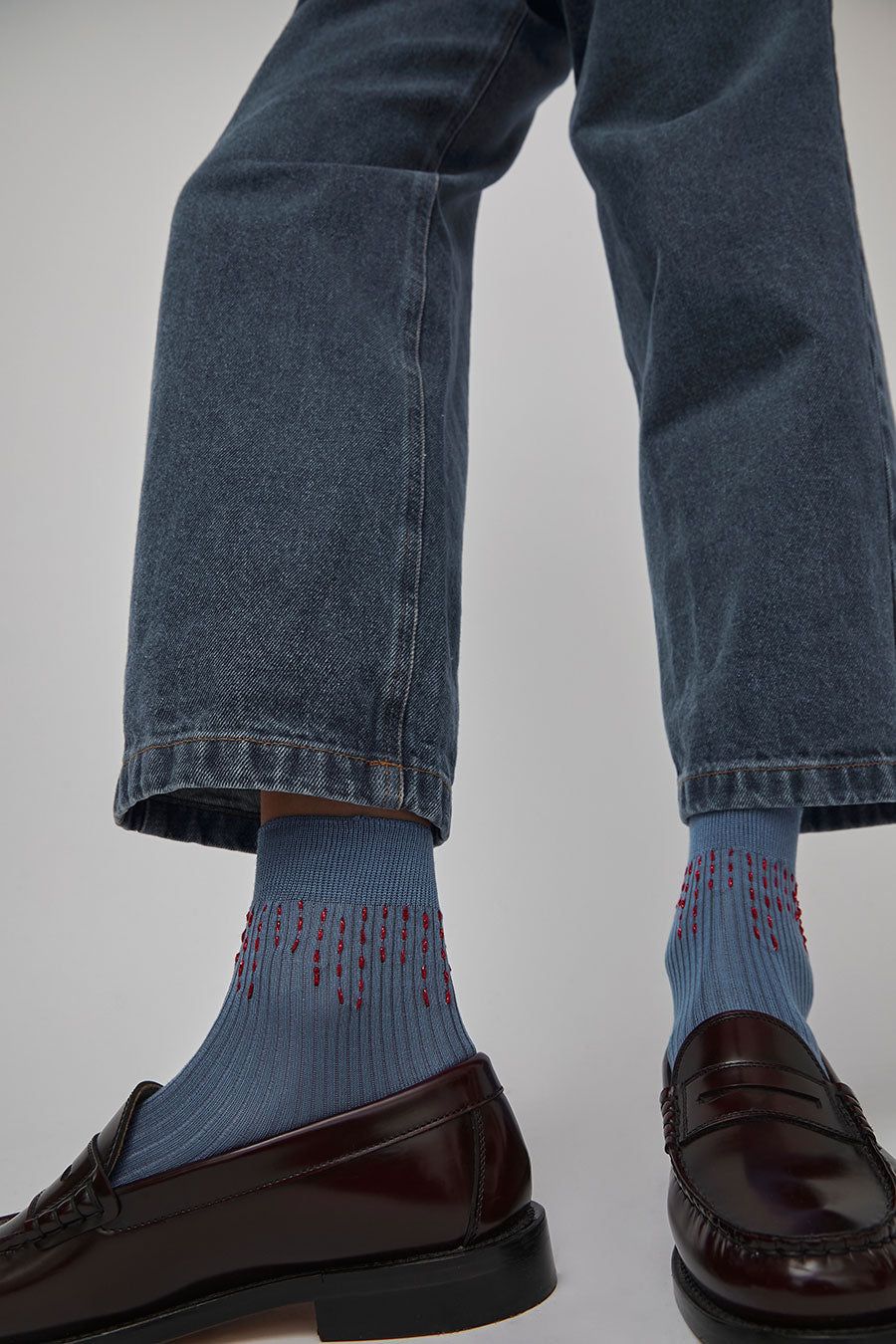 Maria La Rosa Curly Stitch Socks in Blu Reale sold by No. 6 product image thumbnail 2