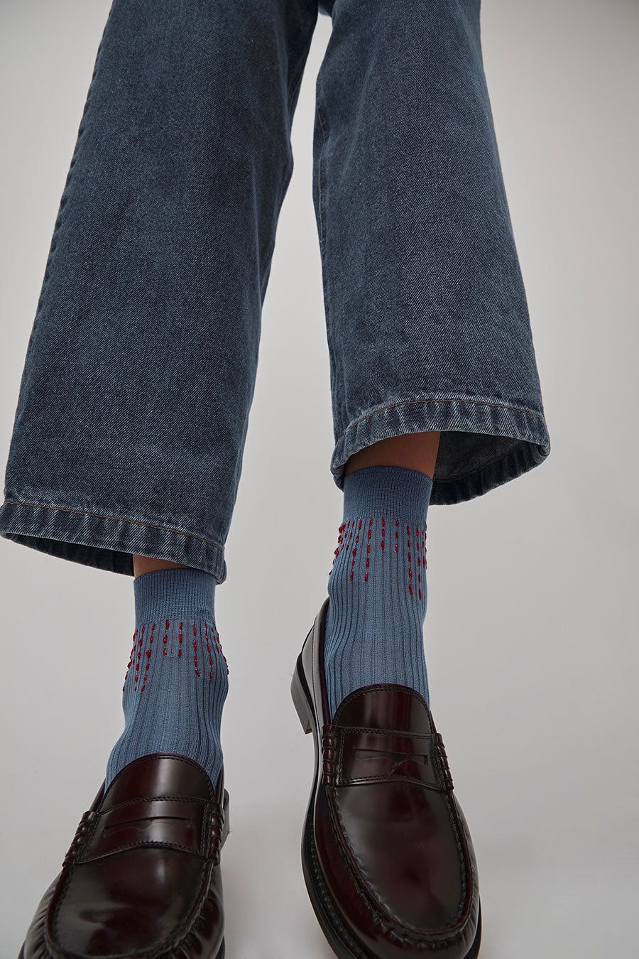 Maria La Rosa Curly Stitch Socks in Blu Reale sold by No. 6 product image thumbnail 3