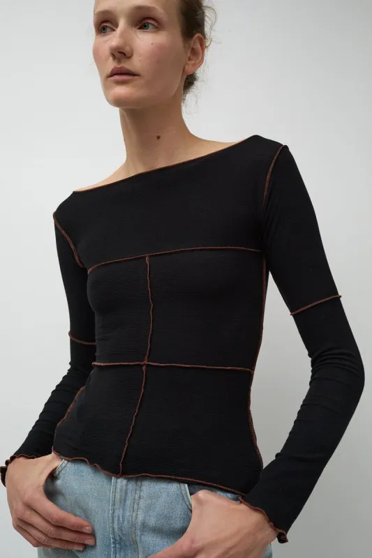 Baserange Cinder Long Sleeve Tee in Black sold by No. 6