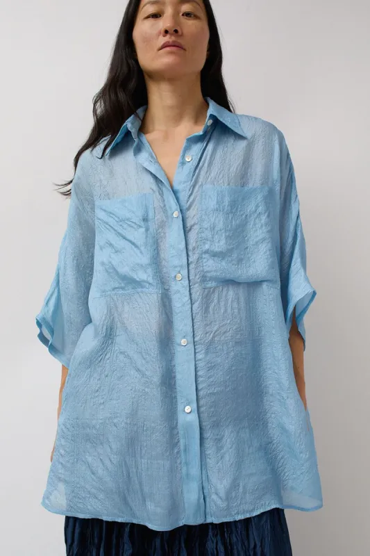 Anaak Amada Oversized Short Sleeve Shirt in Summer Storm sold by No. 6