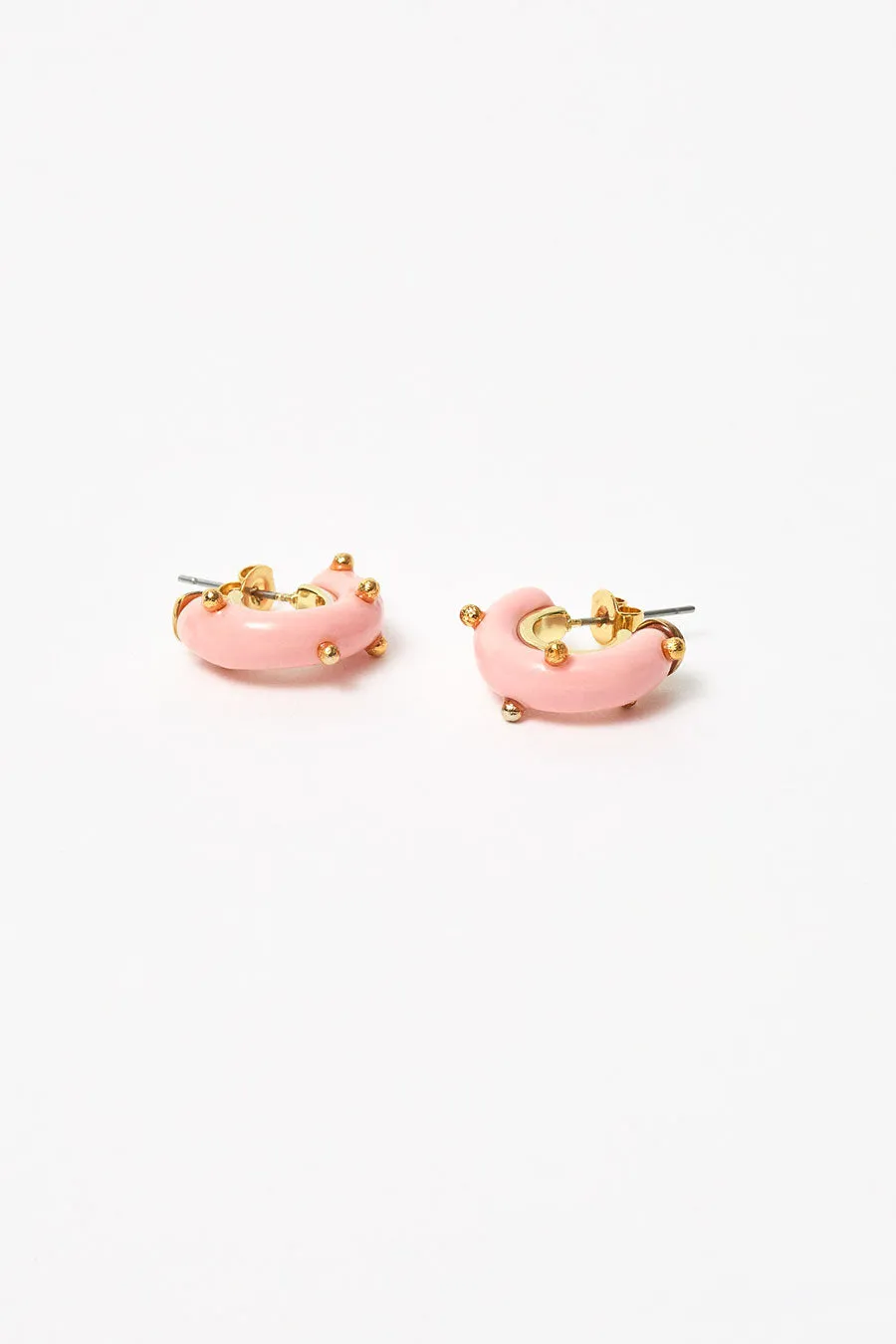 Hannayoo Works Mini Moon Earrings in Pink sold by No. 6 product image thumbnail 3