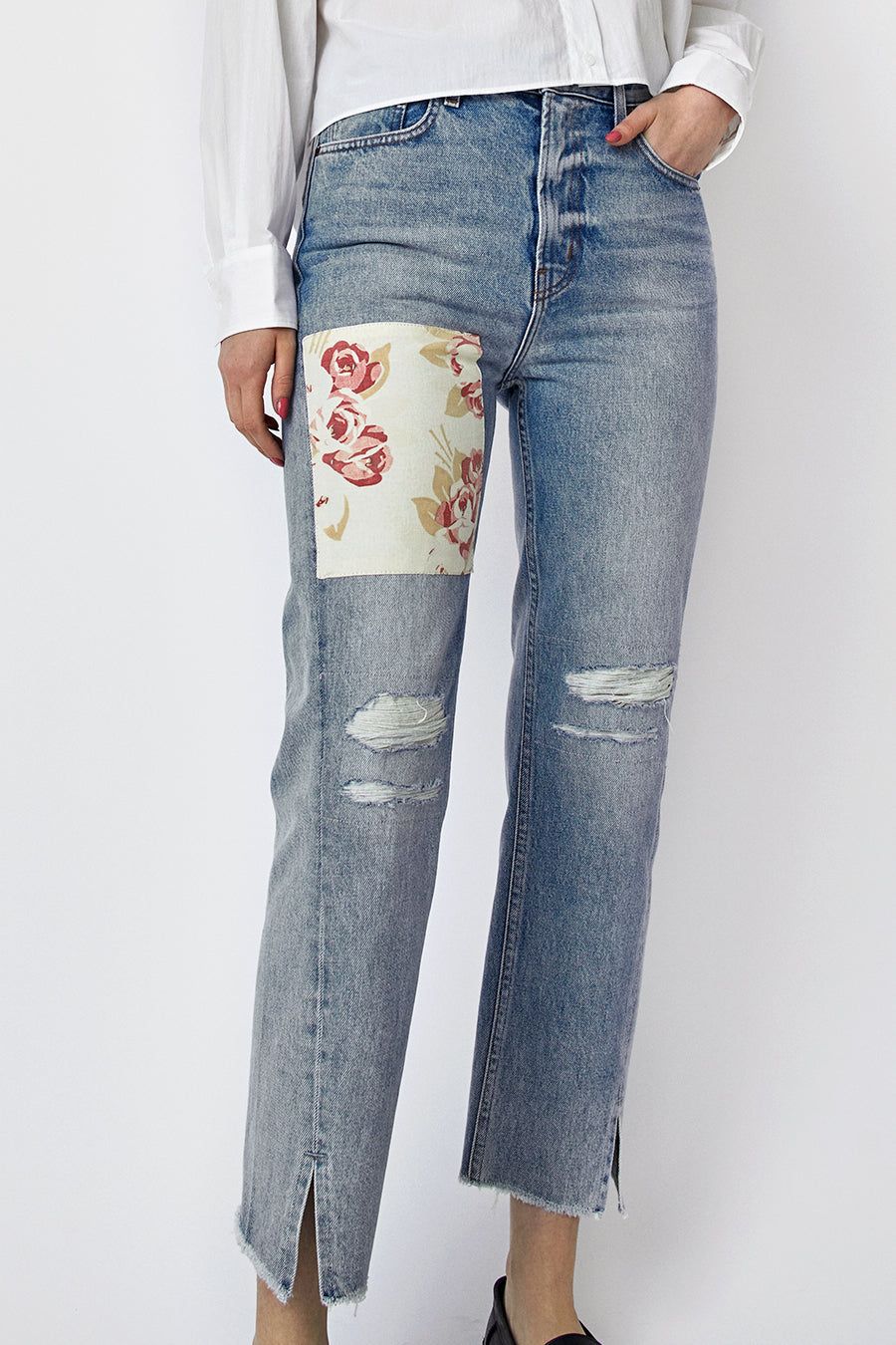 B Sides Stowe Jean in Allen Light Vintage and Floral Patchwork sold by No. 6