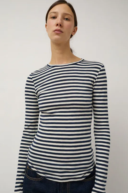 YMC Charlotte Long Sleeve Top in Navy and White sold by No. 6