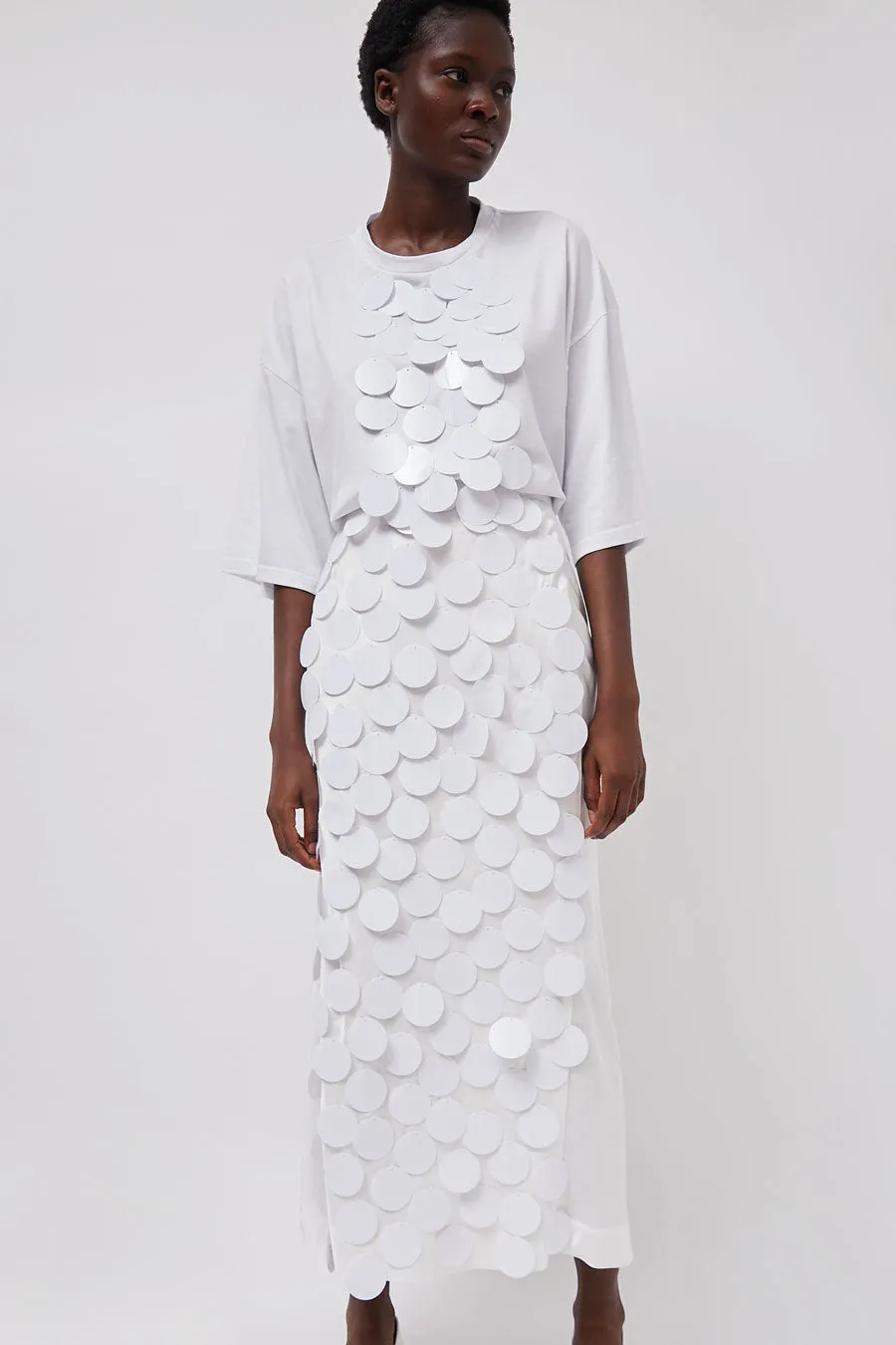 INSHADE Long Sequin Skirt in White sold by No. 6 product image thumbnail 3