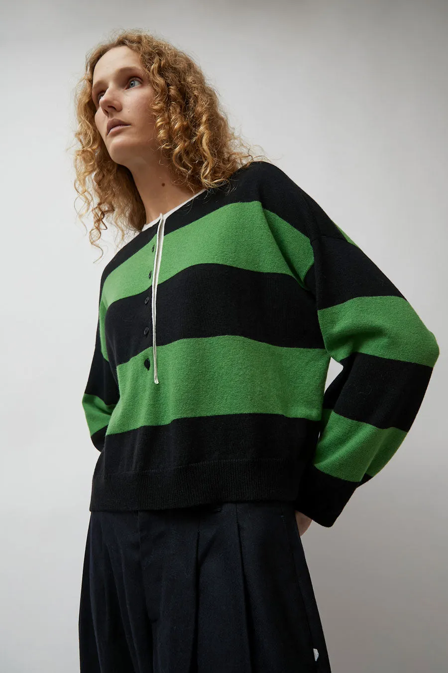 CORDERA Merino Wool Striped Polo in Herba sold by No. 6 product image thumbnail 3