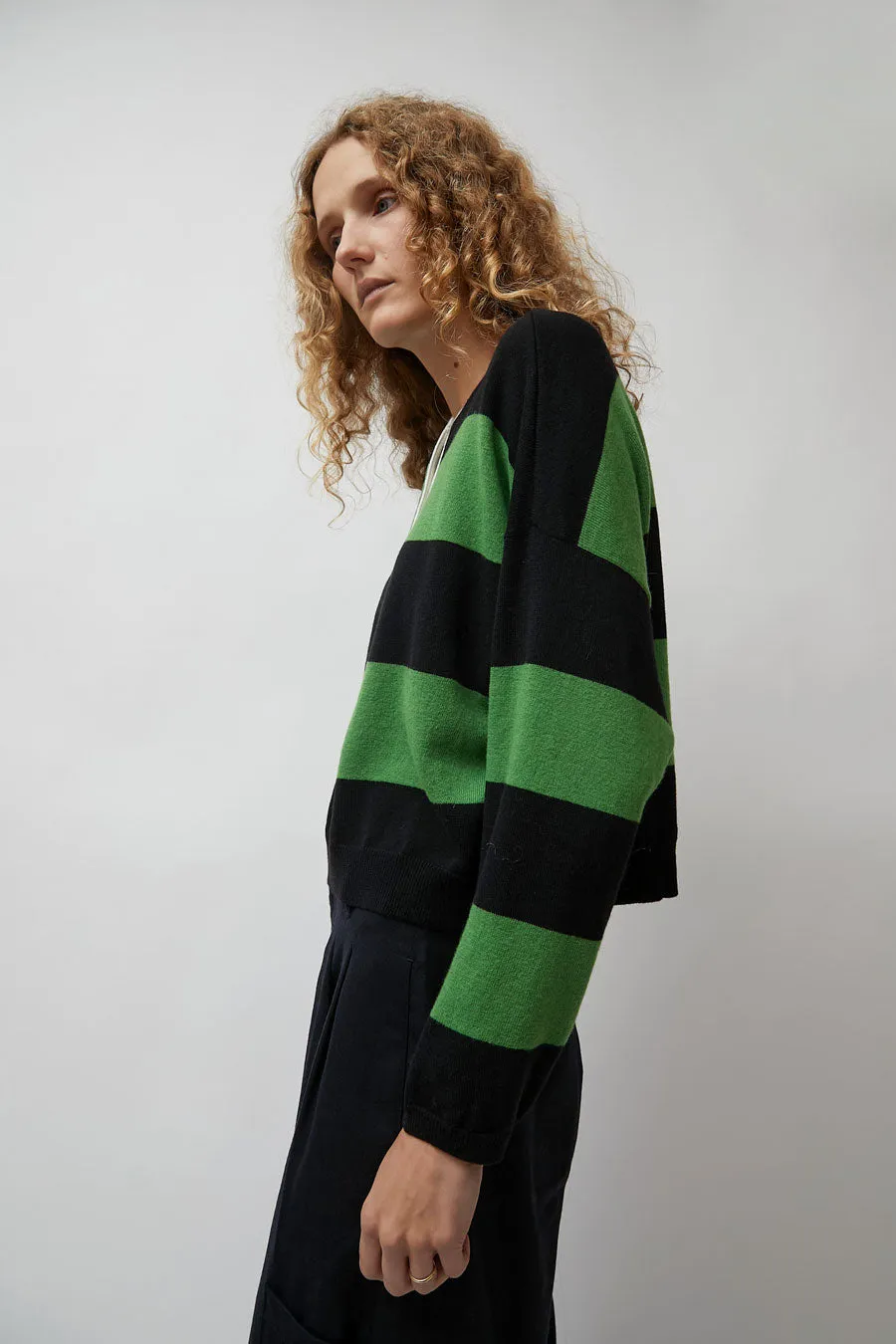 CORDERA Merino Wool Striped Polo in Herba sold by No. 6 product image thumbnail 5