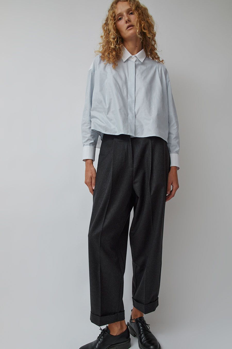 CORDERA Wool Masculine Pants in Anthracite sold by No. 6