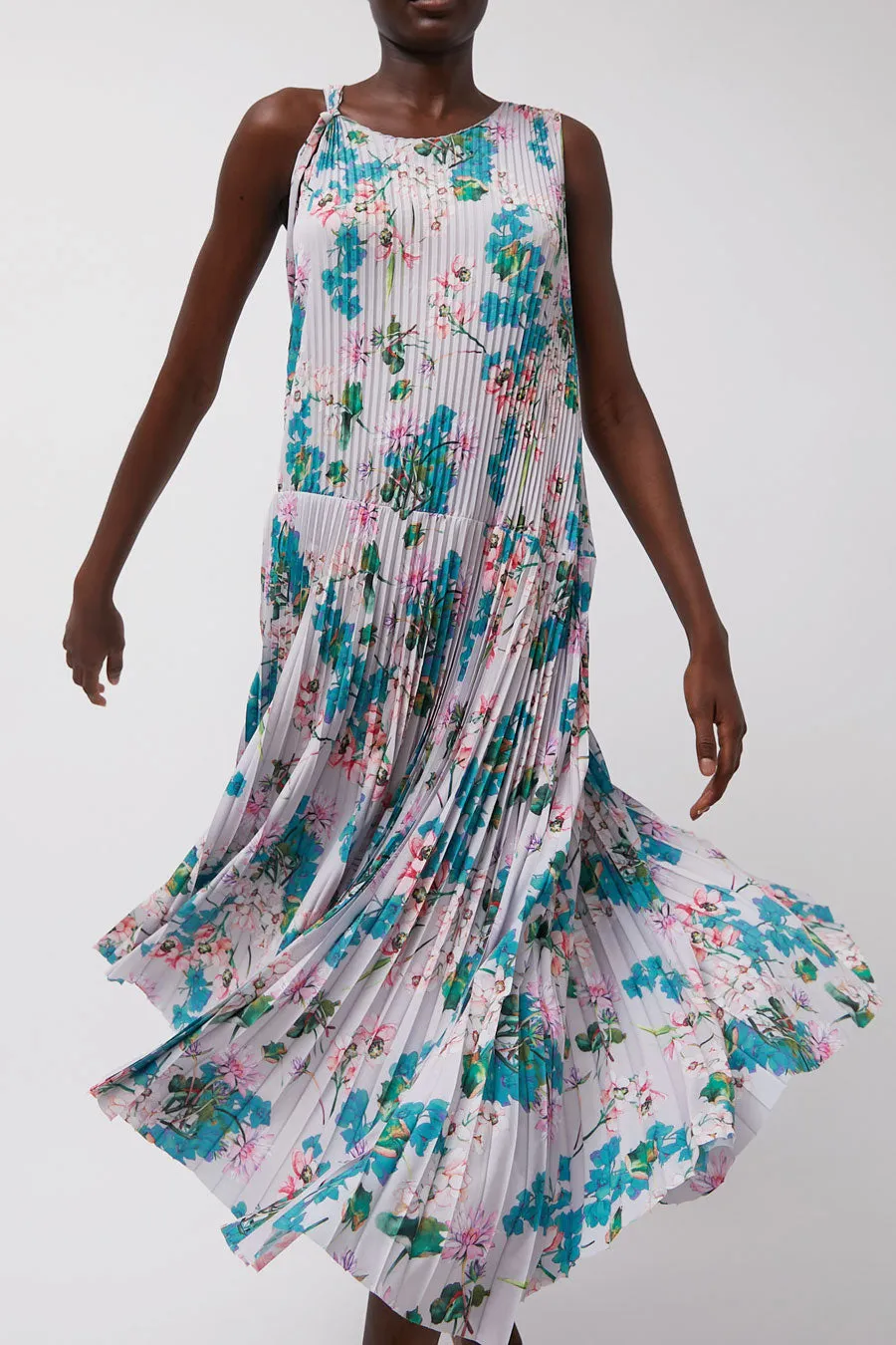 Marios Pleated Asymmetric Sleeveless Dress in Floral sold by No. 6 product image thumbnail 2