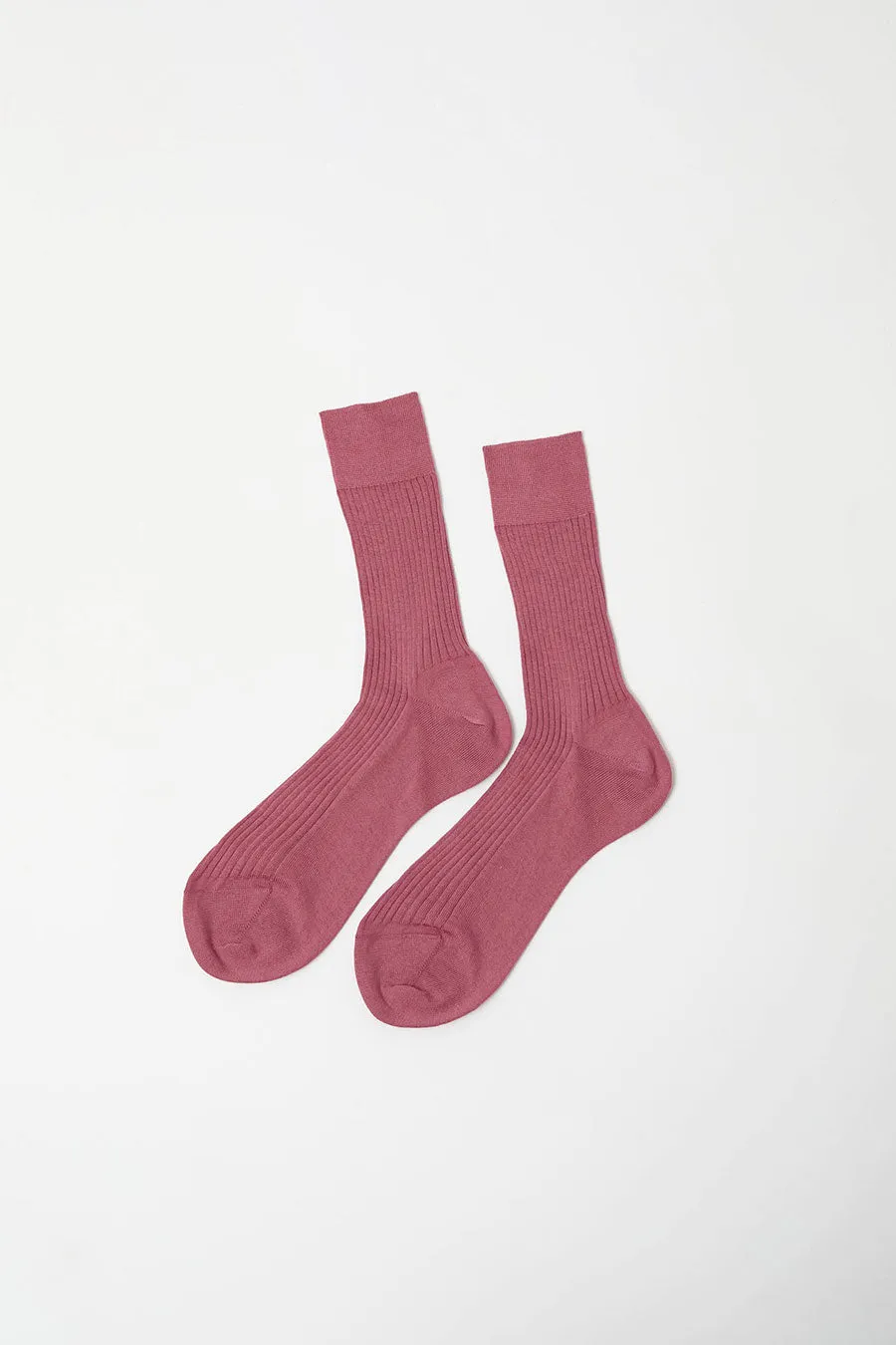 Maria La Rosa Ribbed Mid Calf Bio Cotton Socks in Rose sold by No. 6 product image thumbnail 3