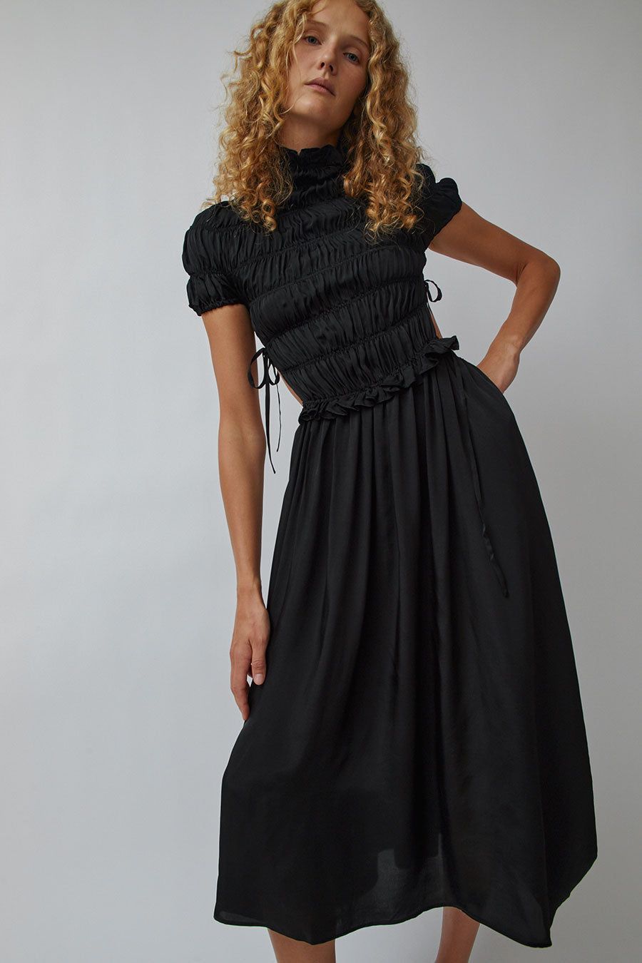 CORDERA Fluid Sculpted Dress in Black sold by No. 6