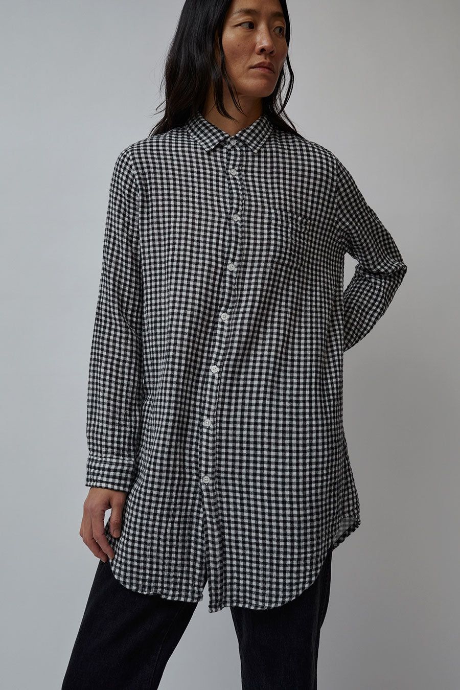 Sultan Wash Maria Shirt in Vichy Noir and Ecru sold by No. 6 product image thumbnail 2