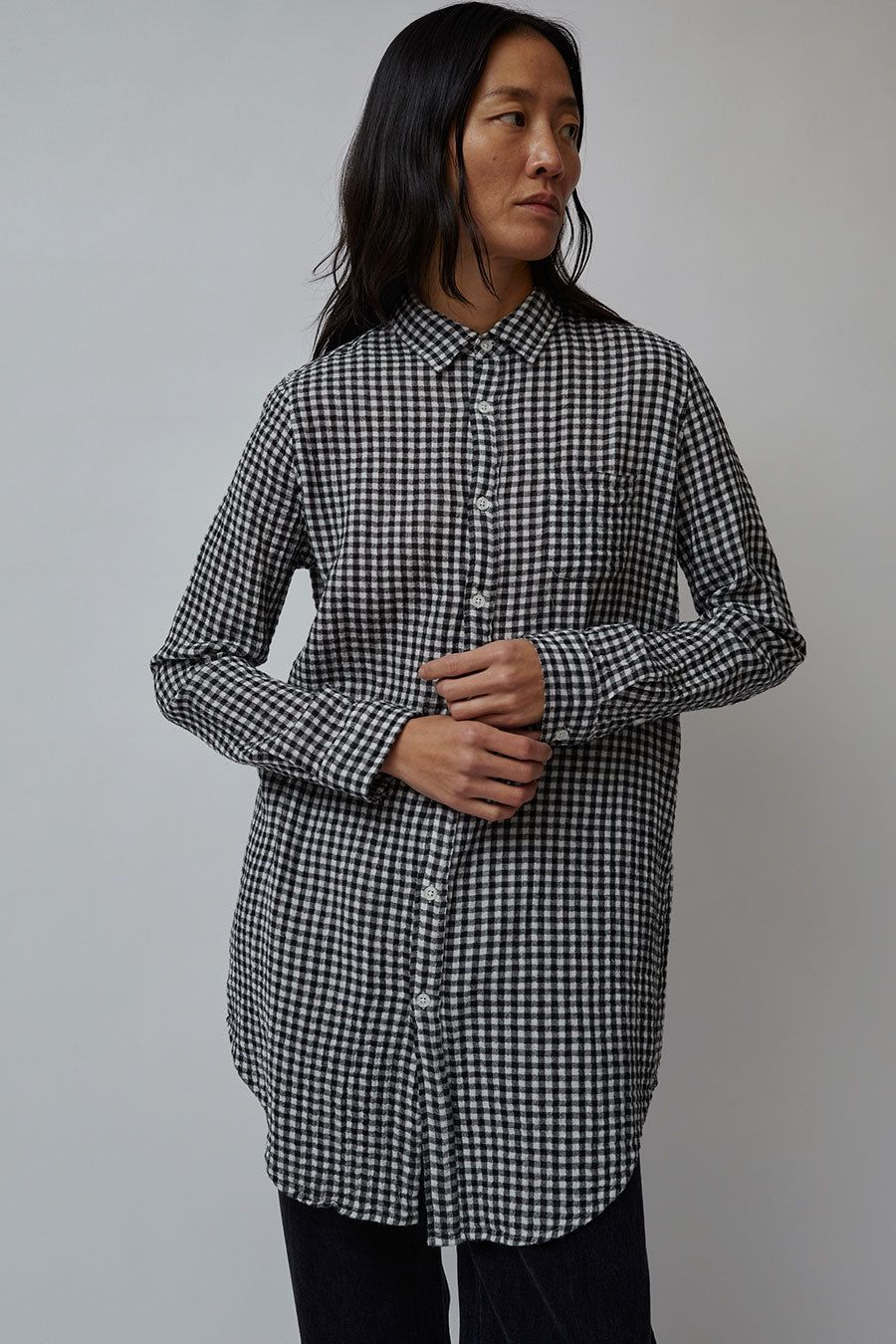 Sultan Wash Maria Shirt in Vichy Noir and Ecru sold by No. 6 product image thumbnail 5